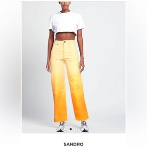 Sandro High-Rise Wide Leg Jeans Orange Brand new with Tag